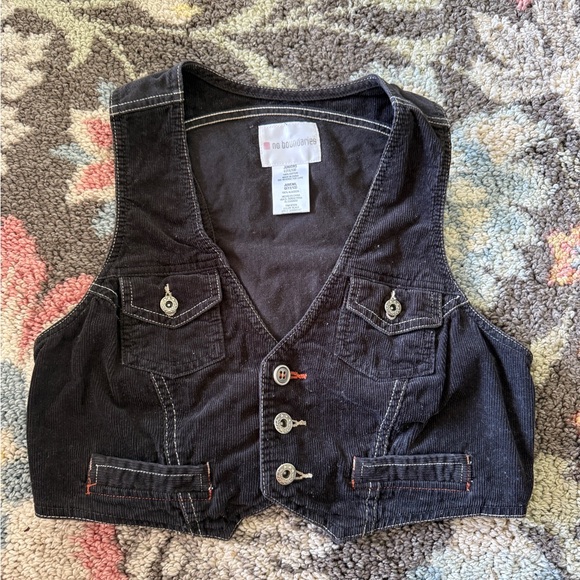 No Boundaries Jackets & Blazers - No Boundaries Black Corduroy Button-Front Vest